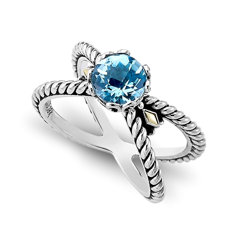 Samuel B.  Blue Topaz Birthstone X  Ring